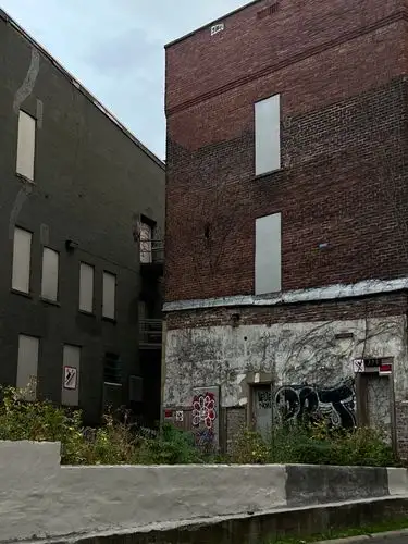 Gritty urban textures tell a silent, forgotten story.
